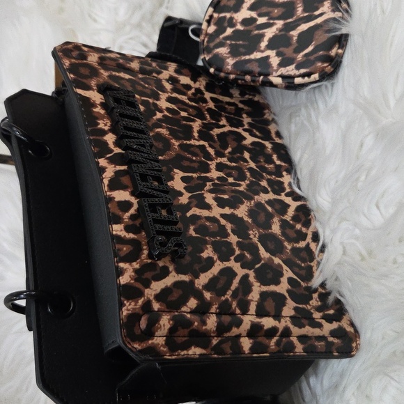 🤎🔹️Steve Madden🔹️ animal print  Leopard 2 Way Bevelynn Satchel Handbag - Picture 4 of 8